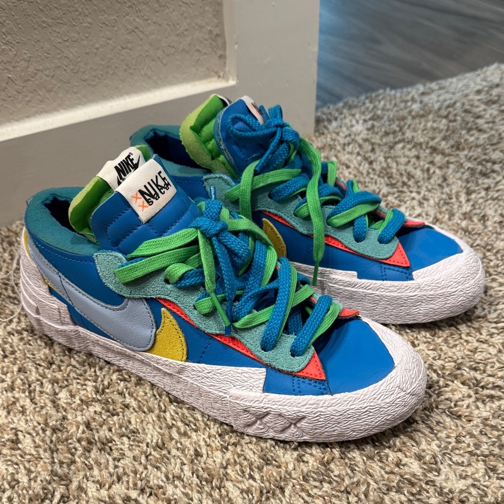 Nike Sacai Multicolor Sneakers with Blue and Green
